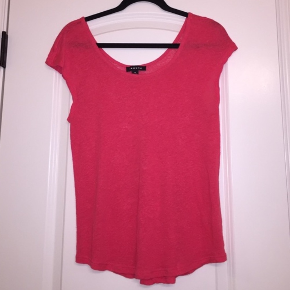 TROUVE CORAL CAP SLEEVE KNIT TEE